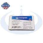 Instapure REF-UAIR-9104 refrigerator air filter packaging with branding and product details on a white background.