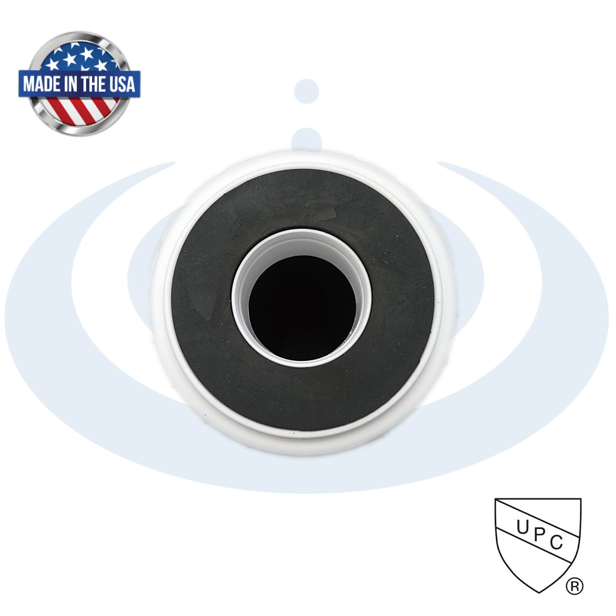 Instapure Essentials 2.5" X 10" water filter cartridge top view on a white background