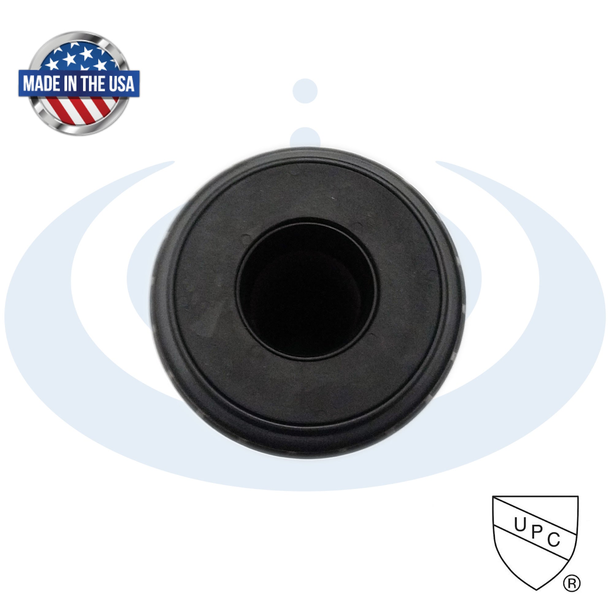 Instapure Essentials 2.5" X 10" water filter cartridge  bottom view on a white background