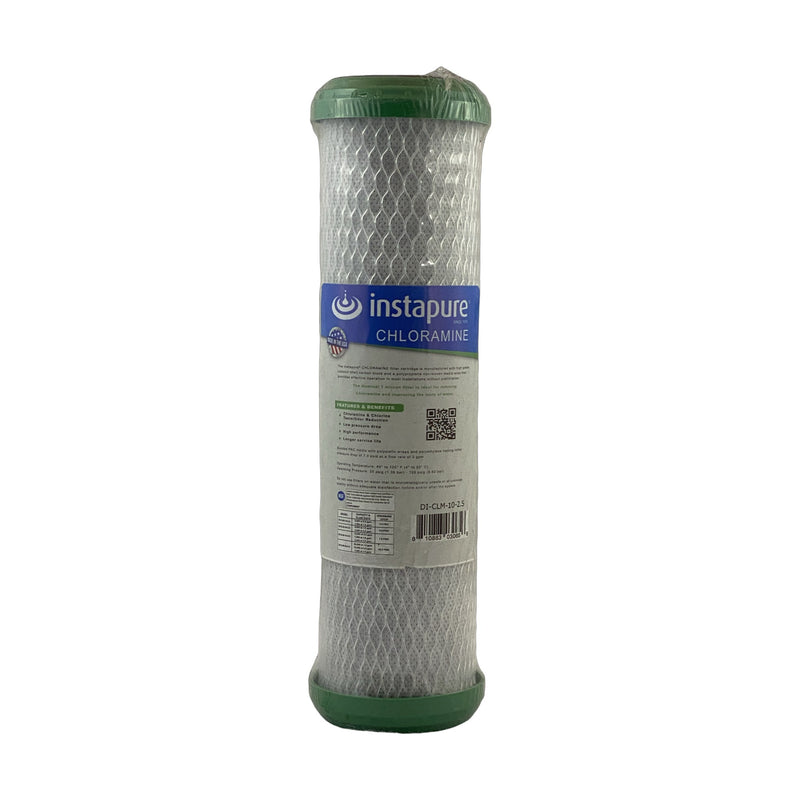 Instapure DI-CLM-10-2.5 water filter cartridge, front view