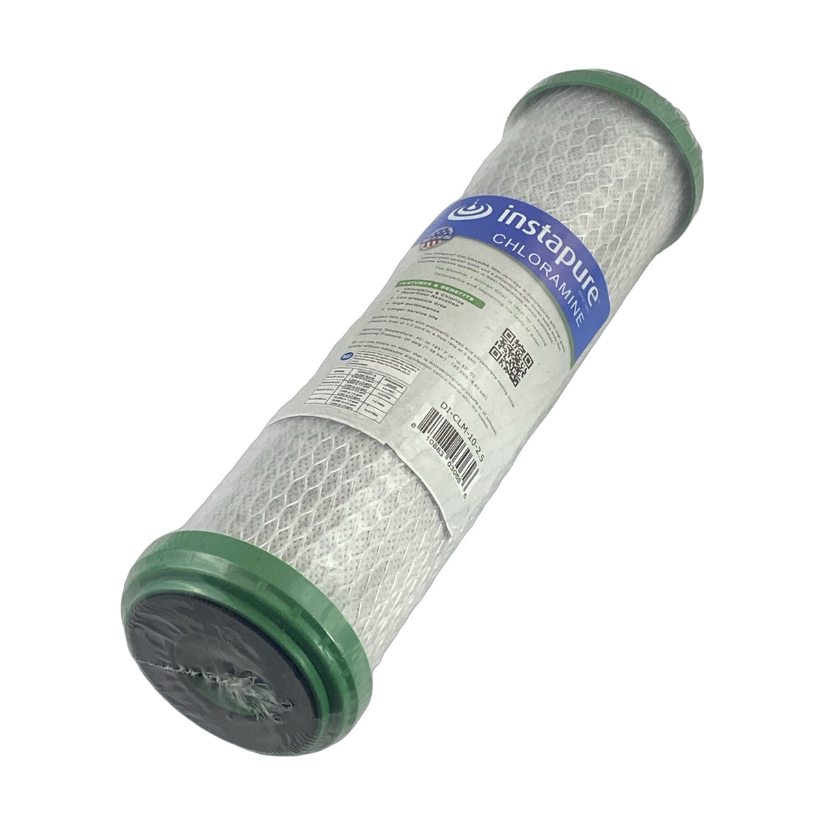 Instapure DI-CLM-10-2.5 water filter cartridge, side view