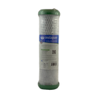 Instapure DI-CLM-10-2.5 chloramine carbon block water filter cartridge, front view, with NSF and Made in USA logos