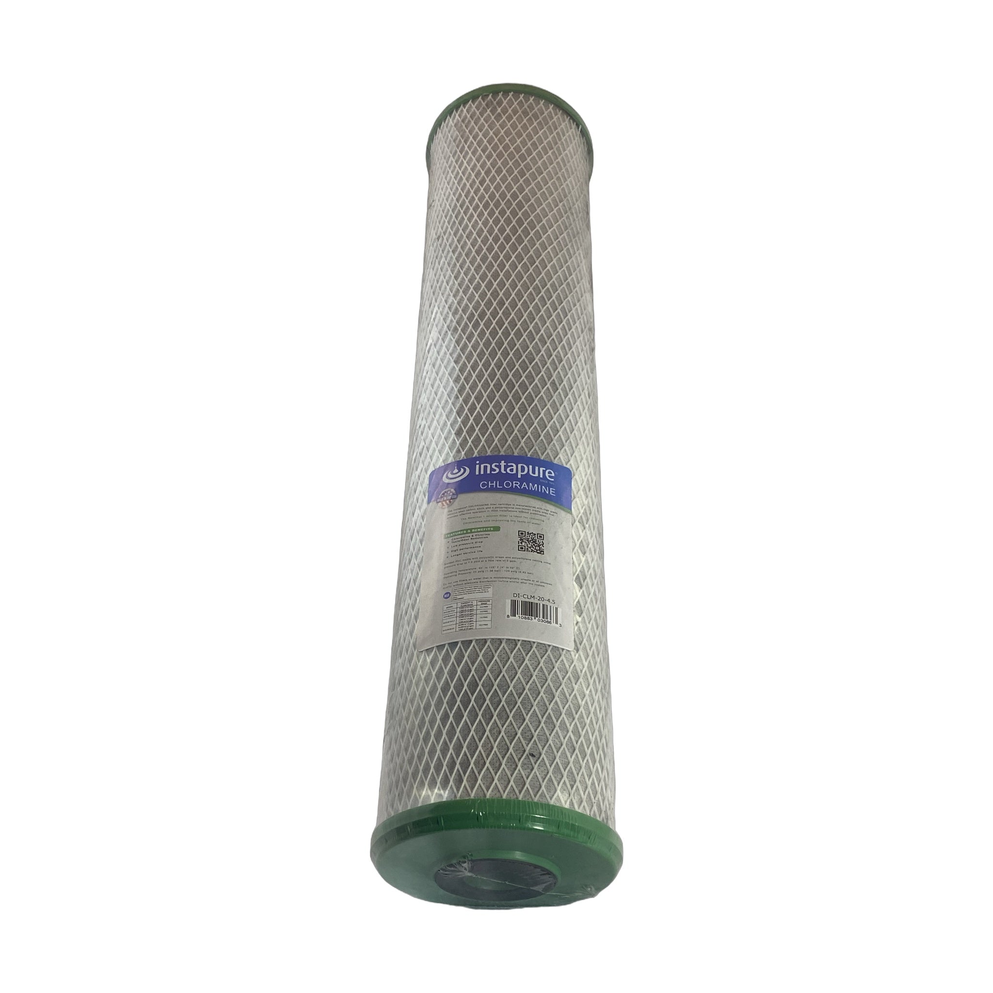 Instapure DI-CLM-20-4.5 water filter cartridge, front view