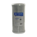 Instapure DI-CTO-10-4.5 chlorine reduction carbon block water filter cartridge, front view, with NSF and Made in USA logos