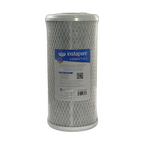 Instapure DI-CTO-10-4.5 chlorine reduction carbon block water filter cartridge, front view, with NSF and Made in USA logos