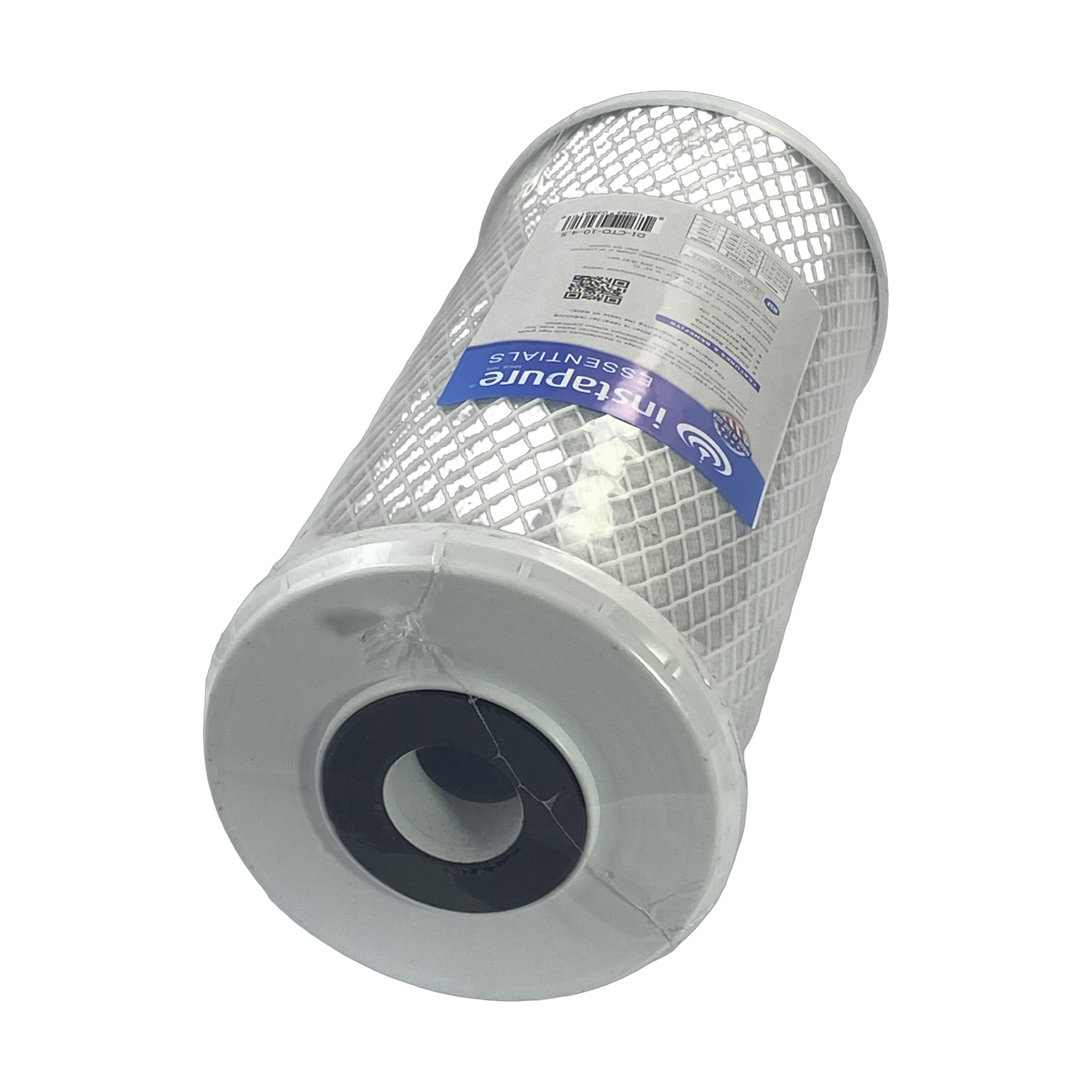 Instapure DI-CTO-10-4.5 chlorine reduction carbon block water filter cartridge, side view