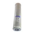 Instapure DI-CTO-20-4.5 chlorine reduction carbon block water filter cartridge, front view, with NSF and Made in USA logos