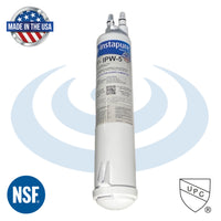 Instapure water filter cartridge with NSF and UPC logos on a white background
