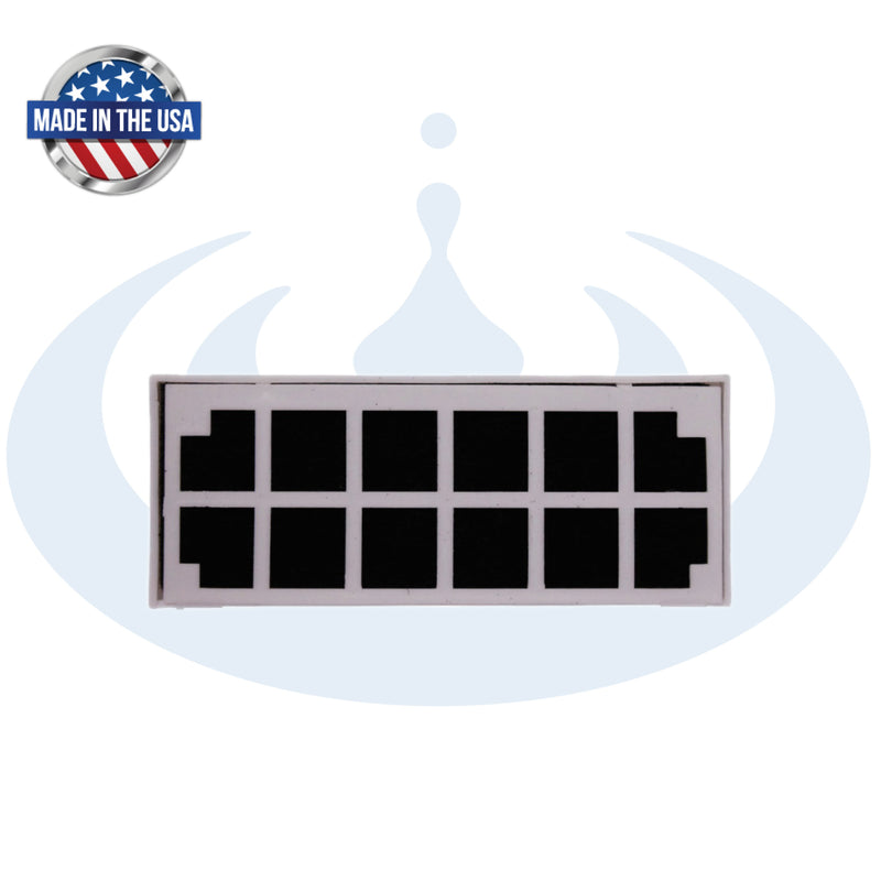 Instapure REF-UAIR-9107 refrigerator air filter  with Made in USA badge on a white background.