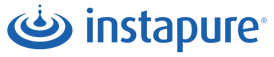 Instapure logo with blue and white design