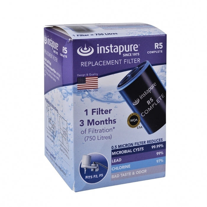 Instapure R5 replacement filter 1 pack packaging on a white background