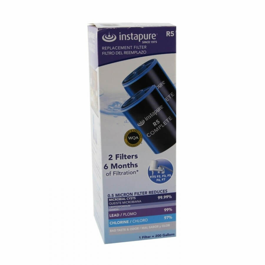Instapure R5 replacement filter 2 pack packaging on a white background