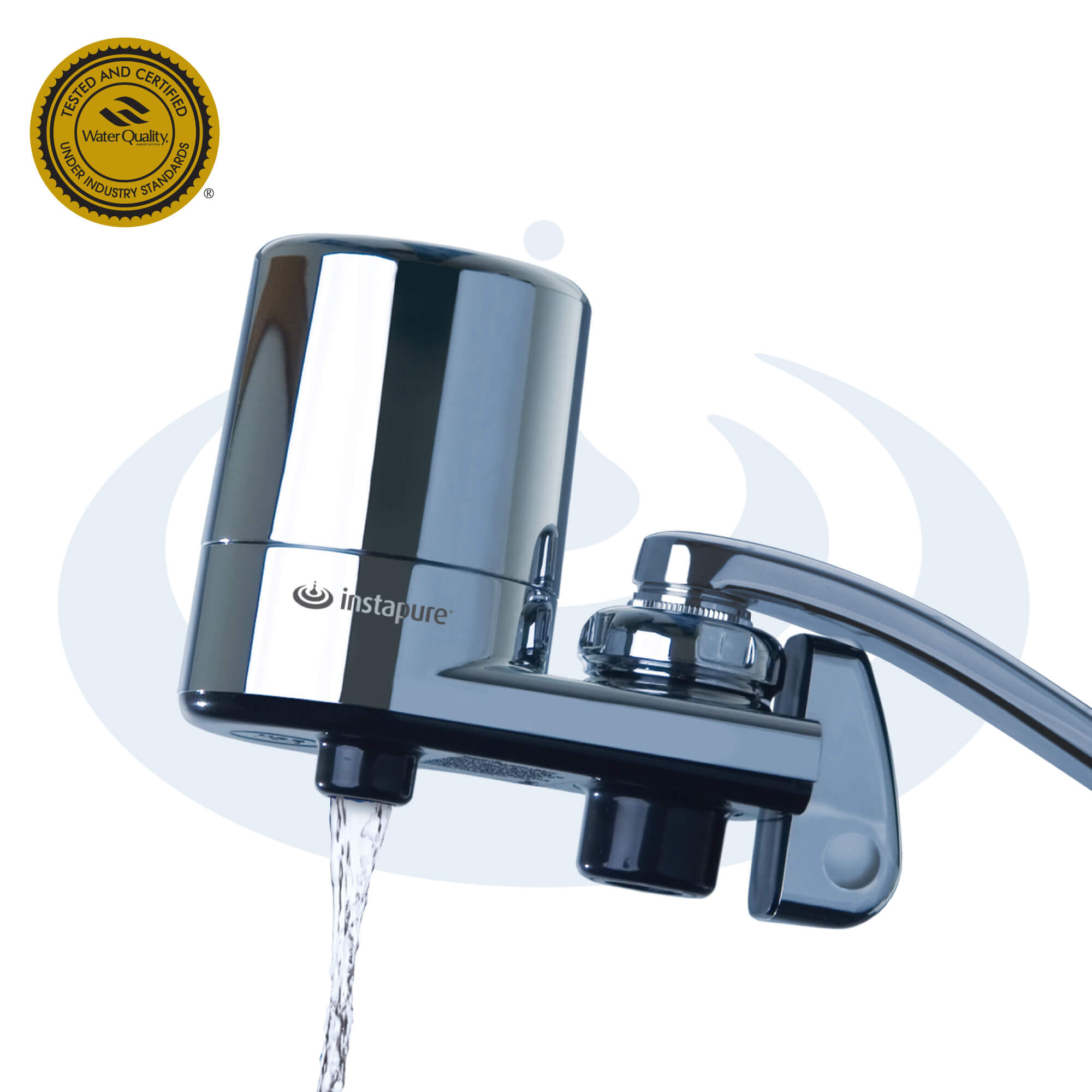Tap water filter system complete with chrome swan neck filter tap