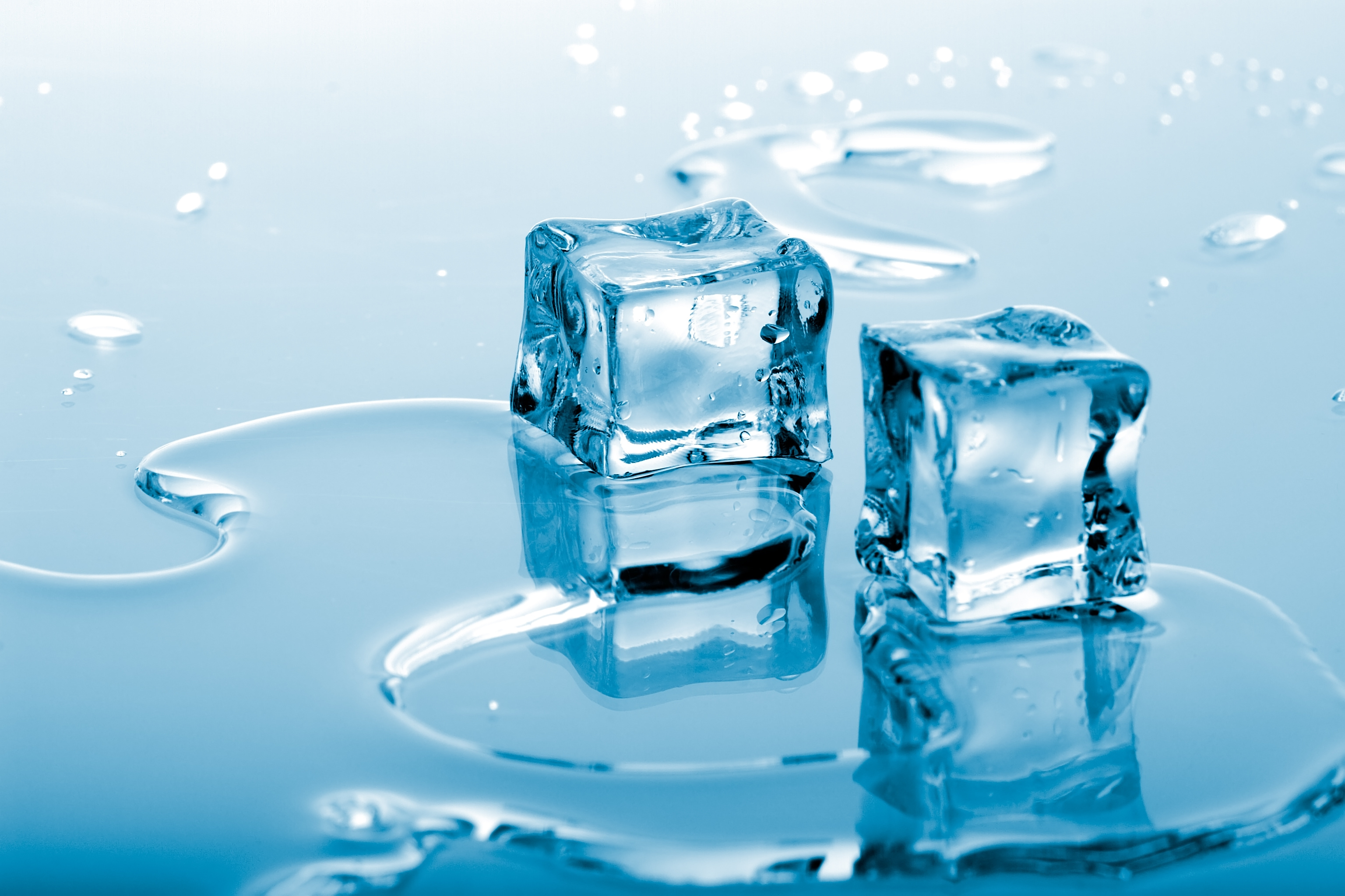 blue ice cubes.
